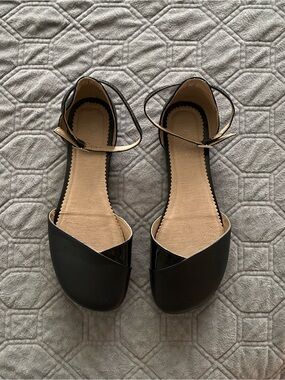 Barefoot Wide Toe Box Shapen Poppy Black Dressy Flats